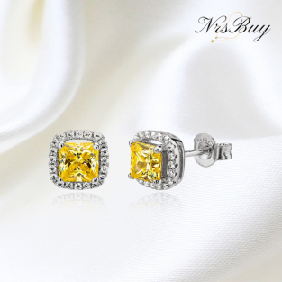 White Simple Square Stud Earrings