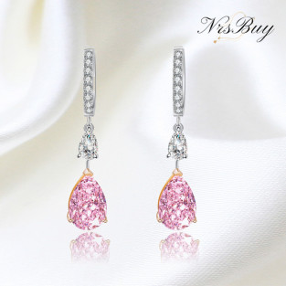 Water drop zircon earrings