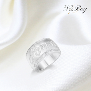 Engraved Diamond Ring