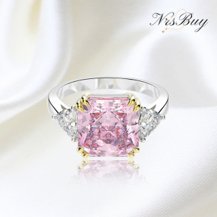 Square Pink Zirconium Ring