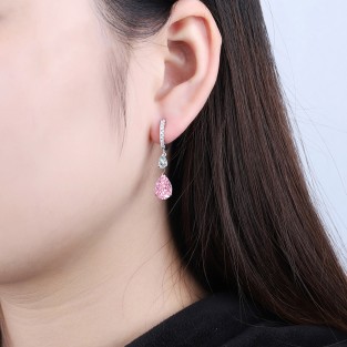 Water drop zircon earrings