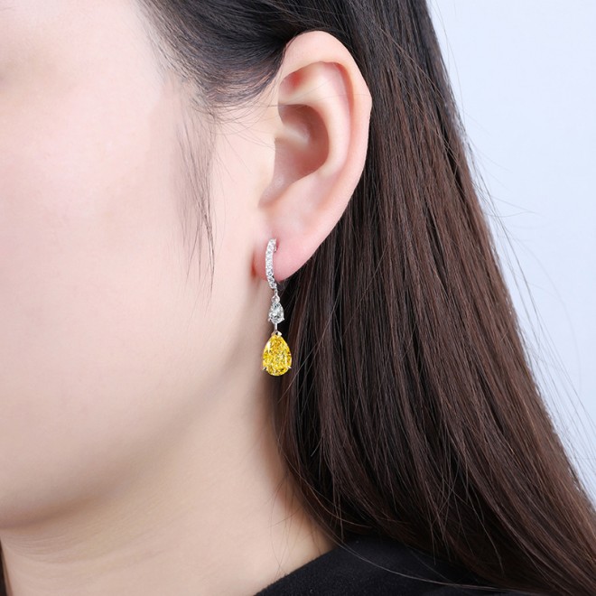 Water drop zircon earrings