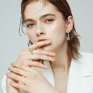 Yellow Diamond Stud Earrings
