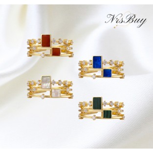 Double Row Stone Ring