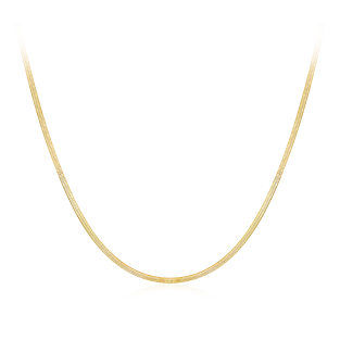 Solid Gold Herringbone Necklace