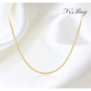 Solid Gold Herringbone Necklace
