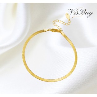 Solid Gold Herringbone Bracelet