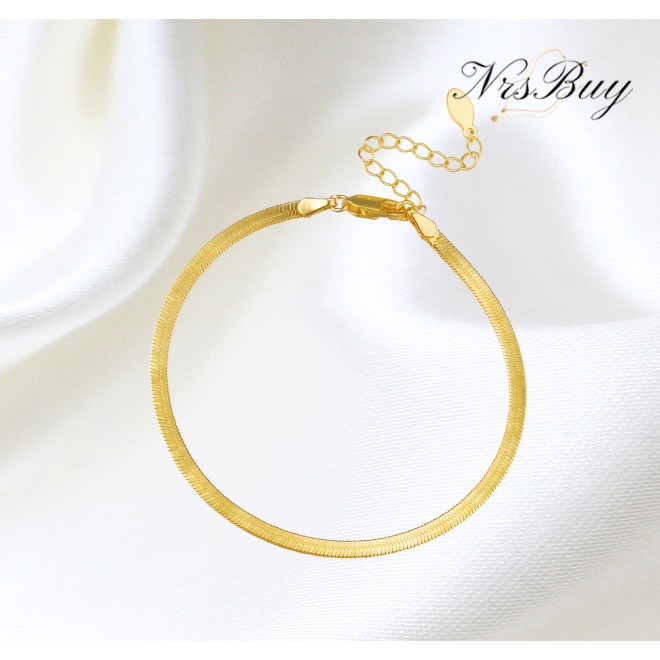 Solid Gold Herringbone Bracelet