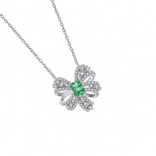 Ice cut bow high carbon diamond pendant